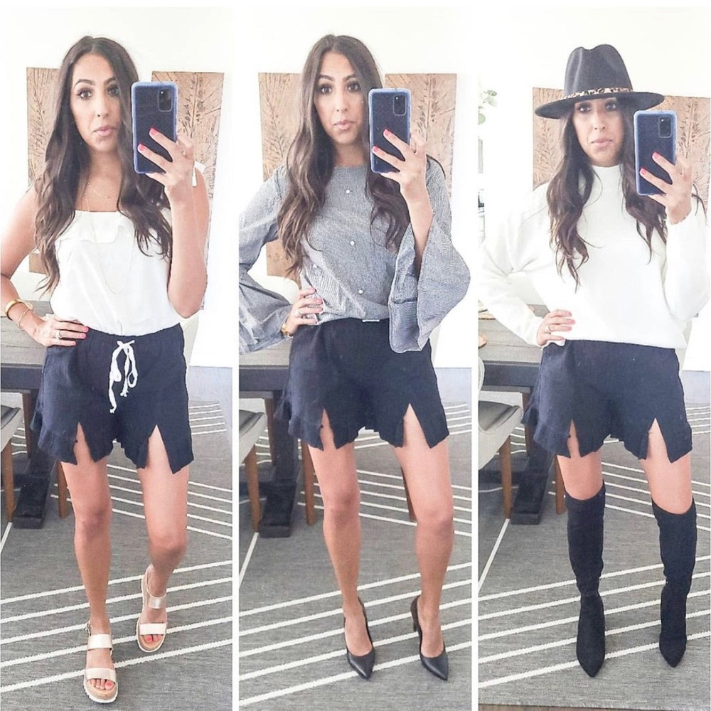 NEW*Boho Slit Drawstring Shorts - Picture 2 of 6